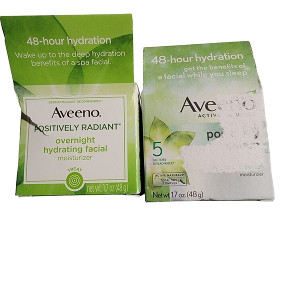 (2) AVEENO Positively Radiant Overnight Hydrating Facial Moisturizer 1.7 - Picture 5 of 5